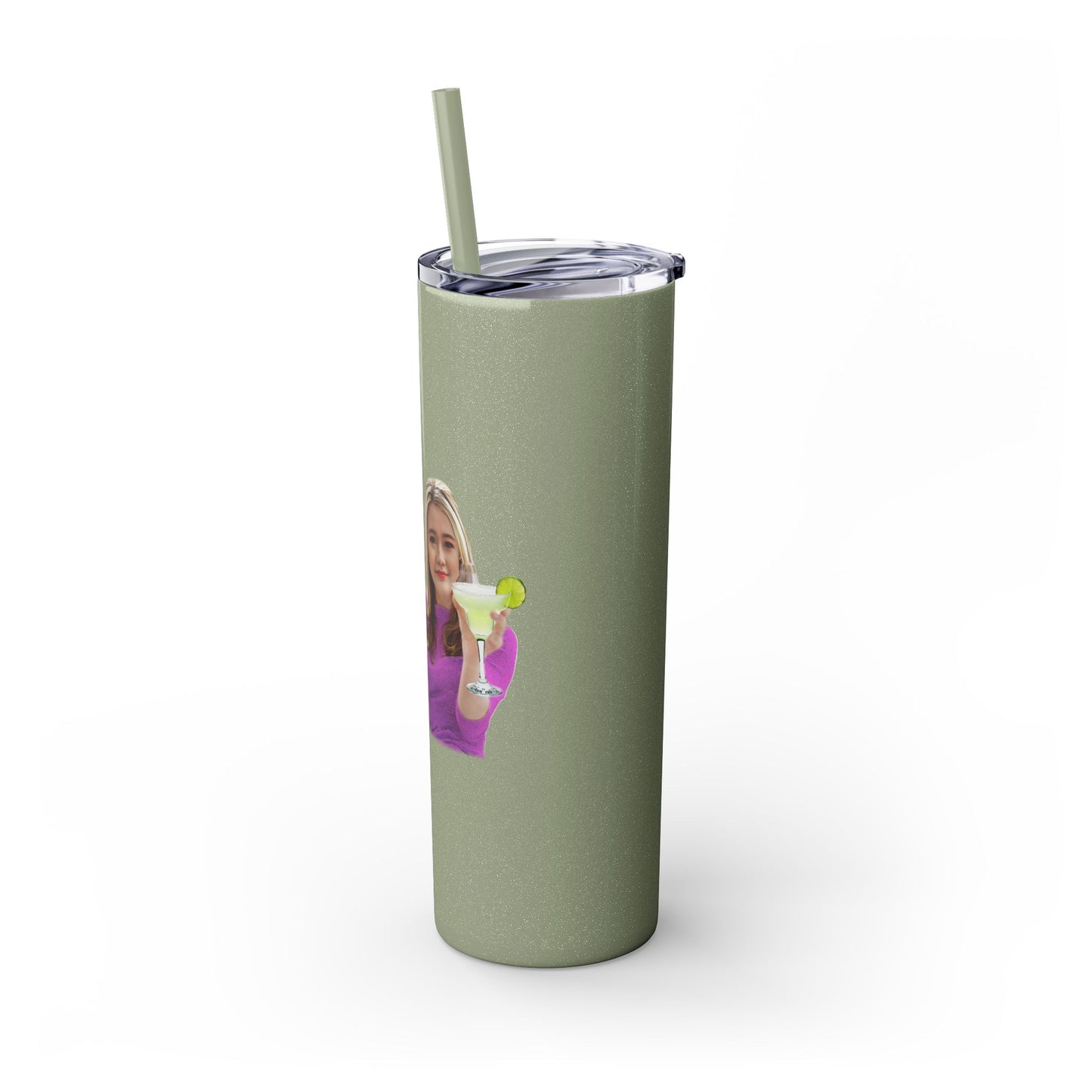 Margarita Lover's  Skinny Tumbler with Straw, 20oz