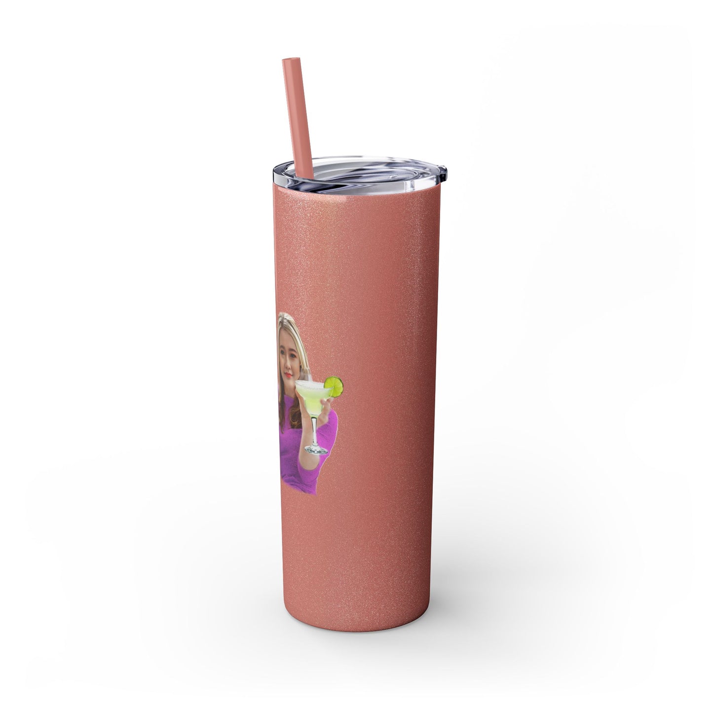 Margarita Lover's  Skinny Tumbler with Straw, 20oz