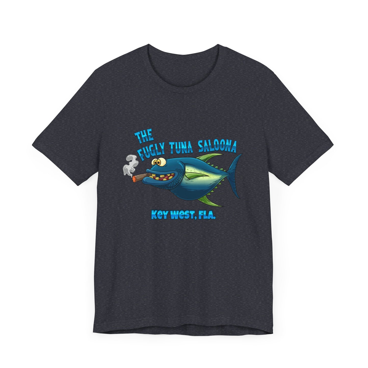 The Fugly Tuna Saloona , Key West front and back design Unisex cotton Short Sleeve Tee