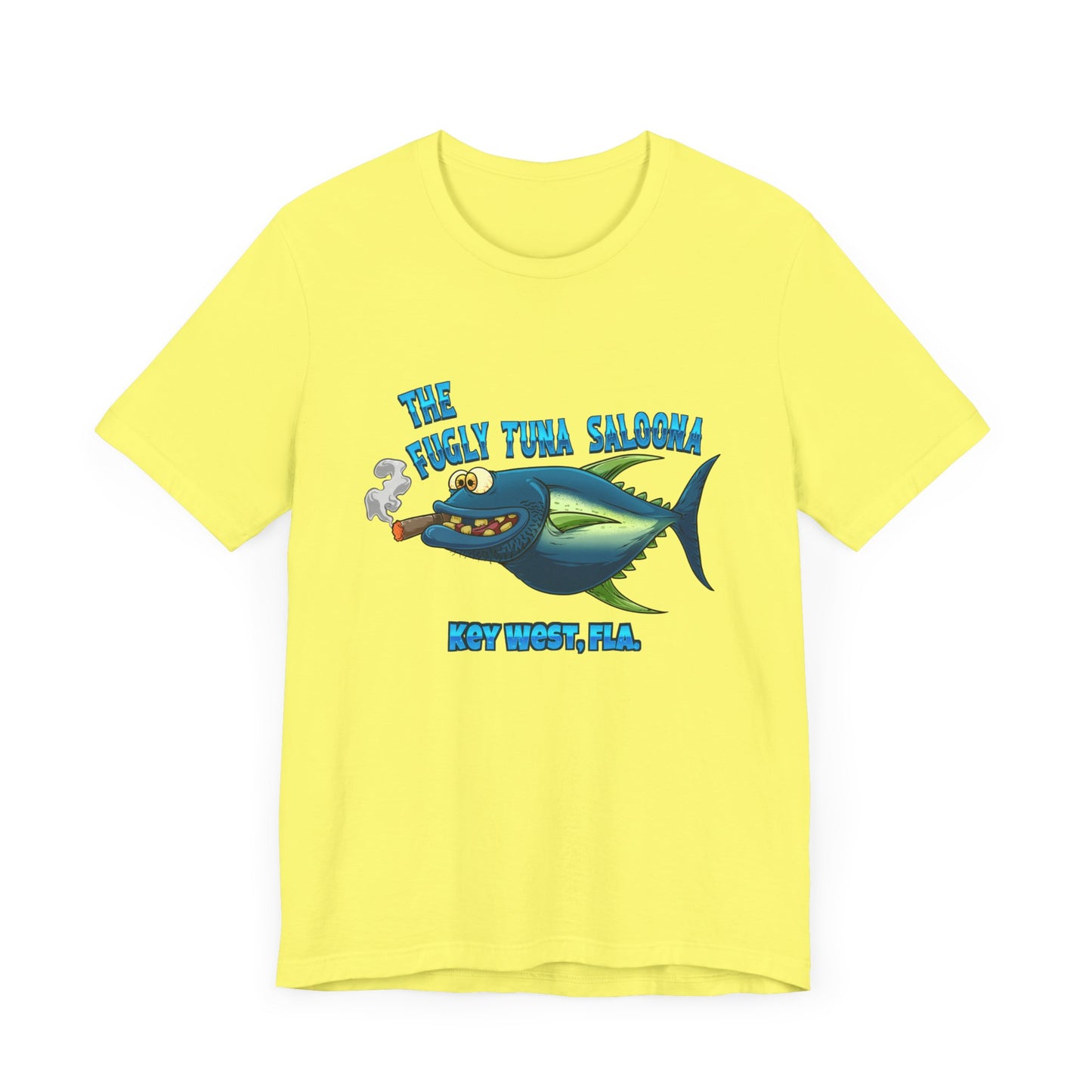 The Fugly Tuna Saloona , Key West front and back design Unisex cotton Short Sleeve Tee