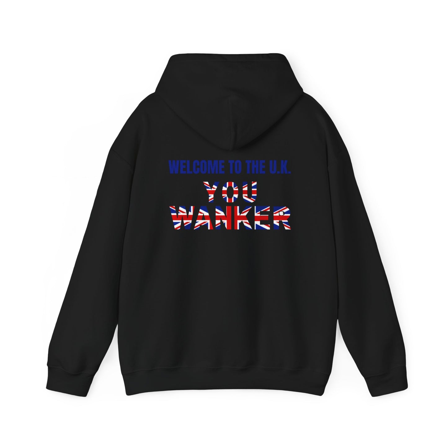 Welcome to the UK with design on the back Unisex Heavy Blend™ Hooded Sweatshirt