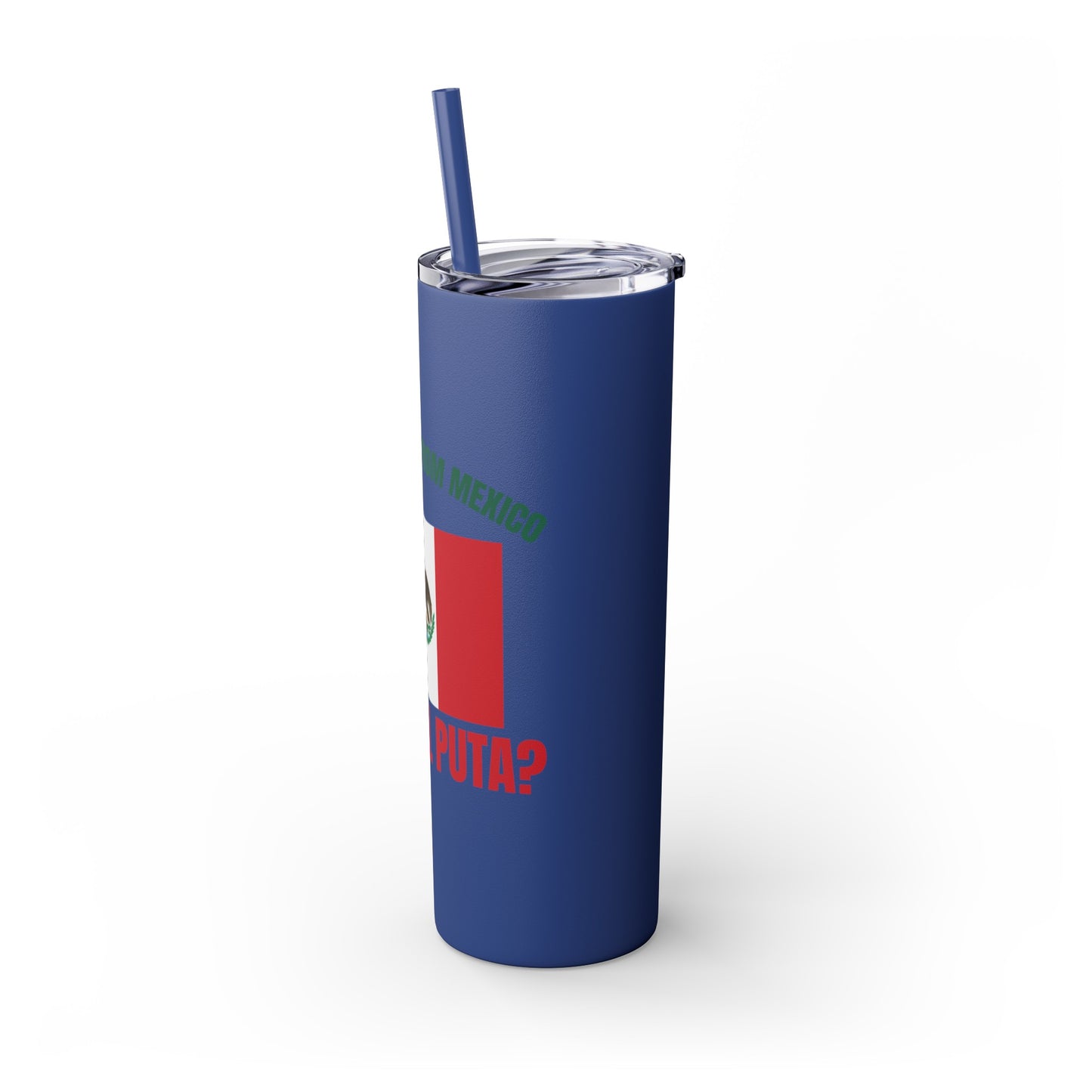 Welcome to Mexico - Skinny Stainless Steel Tumbler with Straw, 20oz