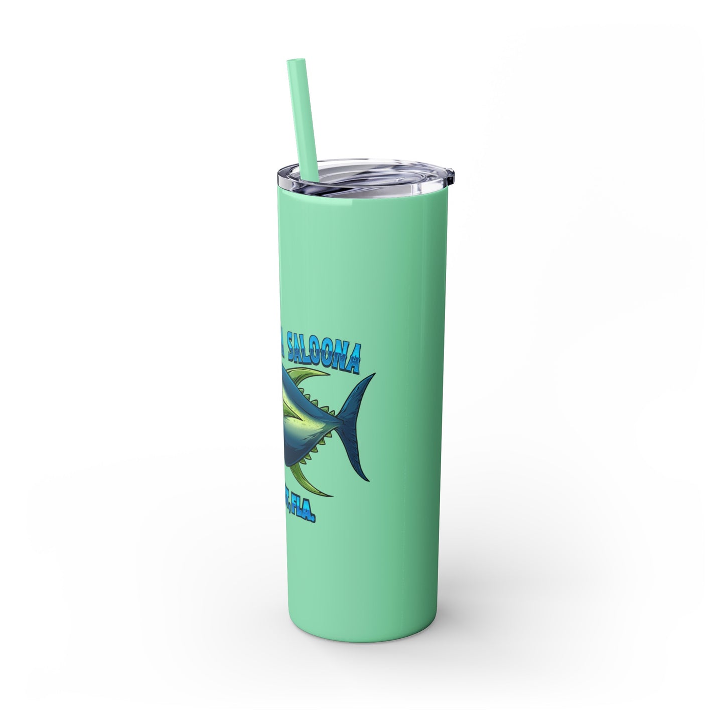 The Fugly Tuna Saloona Bar Key West FLorida Skinny Tumbler with Straw, 20oz