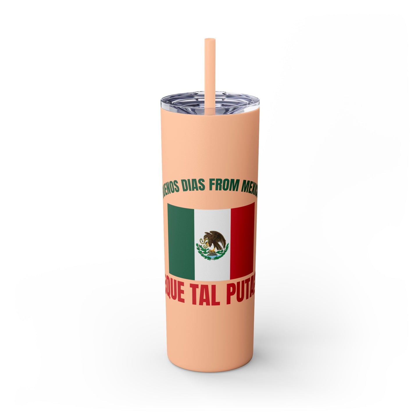 Welcome to Mexico - Skinny Stainless Steel Tumbler with Straw, 20oz