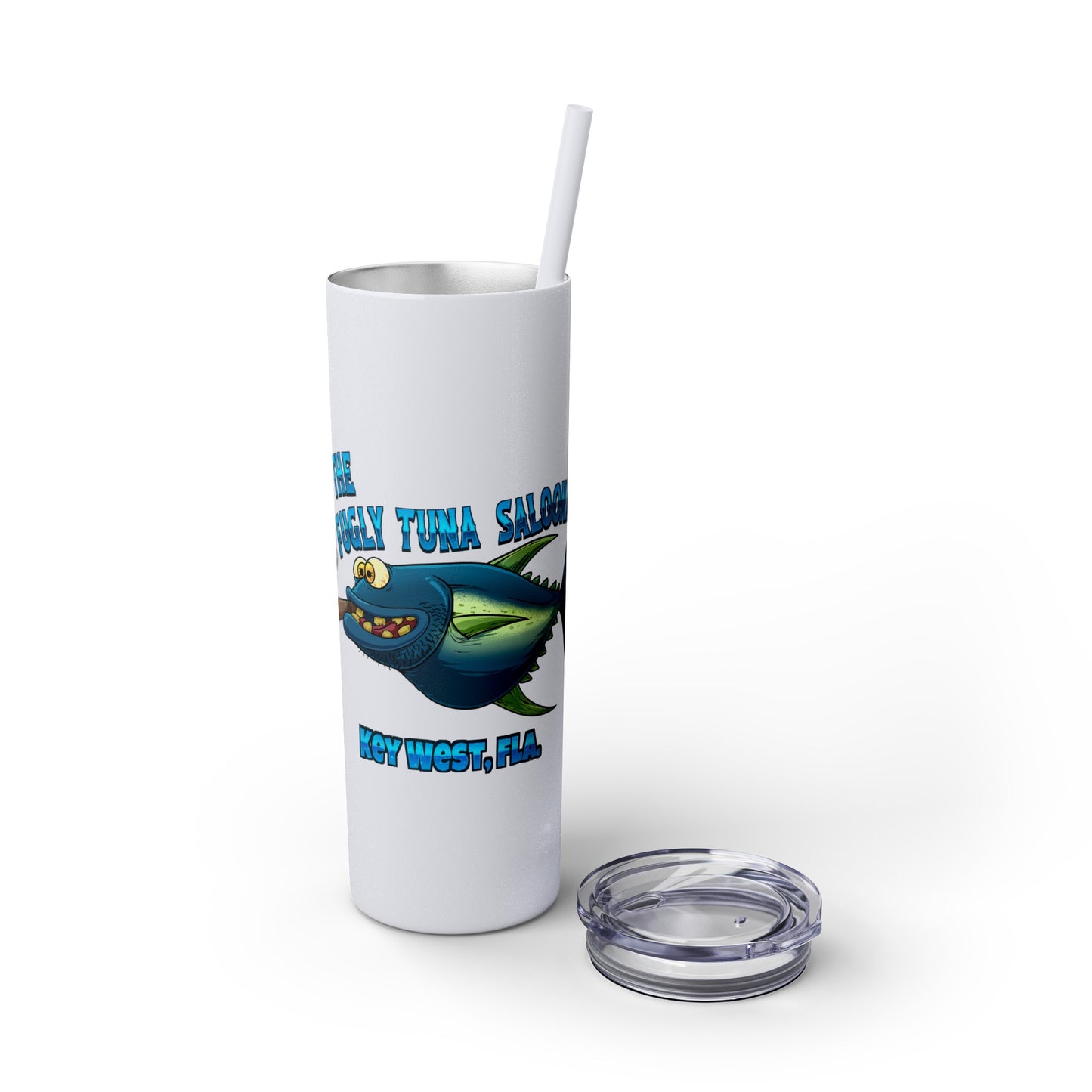 The Fugly Tuna Saloona Bar Key West FLorida Skinny Tumbler with Straw, 20oz