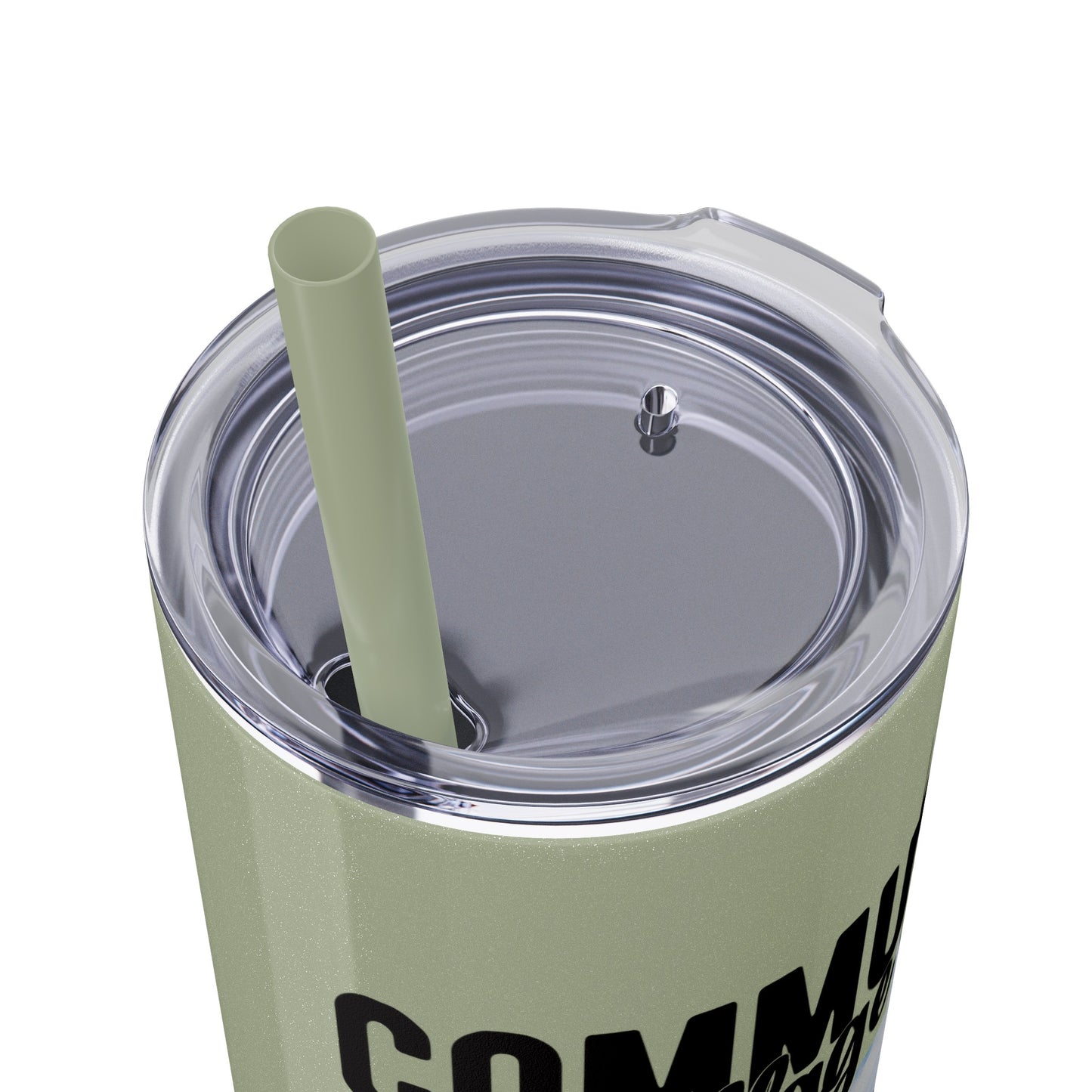 Community Collage is Easier Than Regular College - Skinny Tumbler w/Straw, 20oz