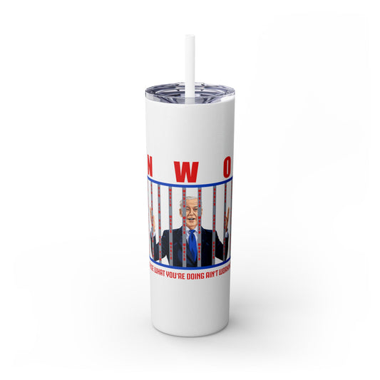 Brandon gotta go Skinny Tumbler with Straw, 20oz