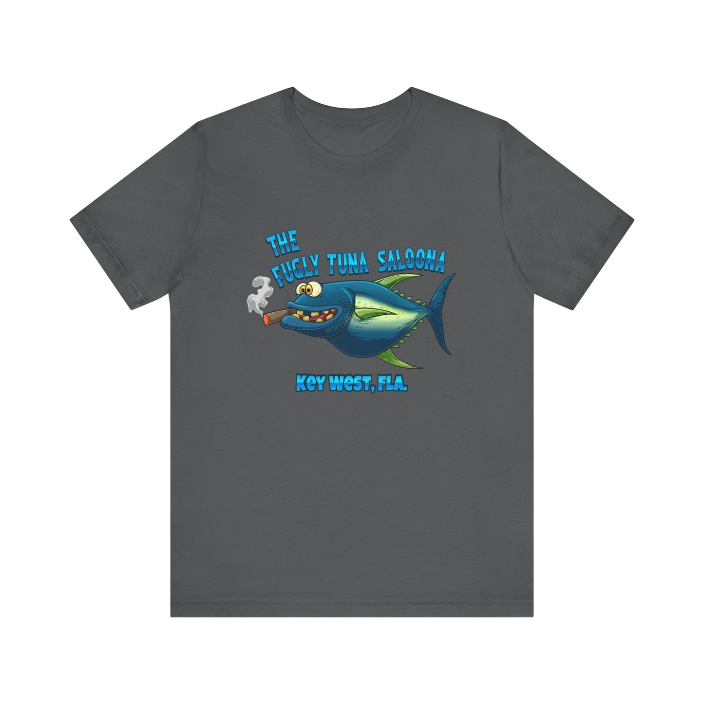 The Fugly Tuna Saloona , Key West front and back design Unisex cotton Short Sleeve Tee