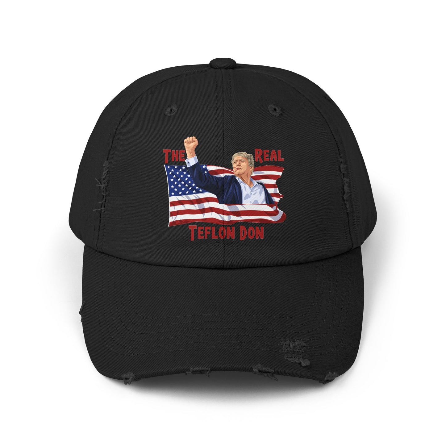 Trump  The Real Teflon Don  Unisex Distressed Cap