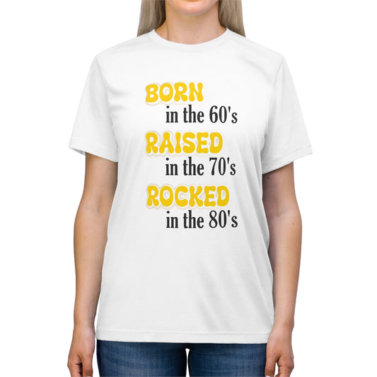 Born in the 60s Yellow & Black Unisex Triblend Tee