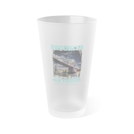 Brooklyn Where Real New Yorkers Are From-  Frosted  Beer  16 oz. Pint Beer Glass