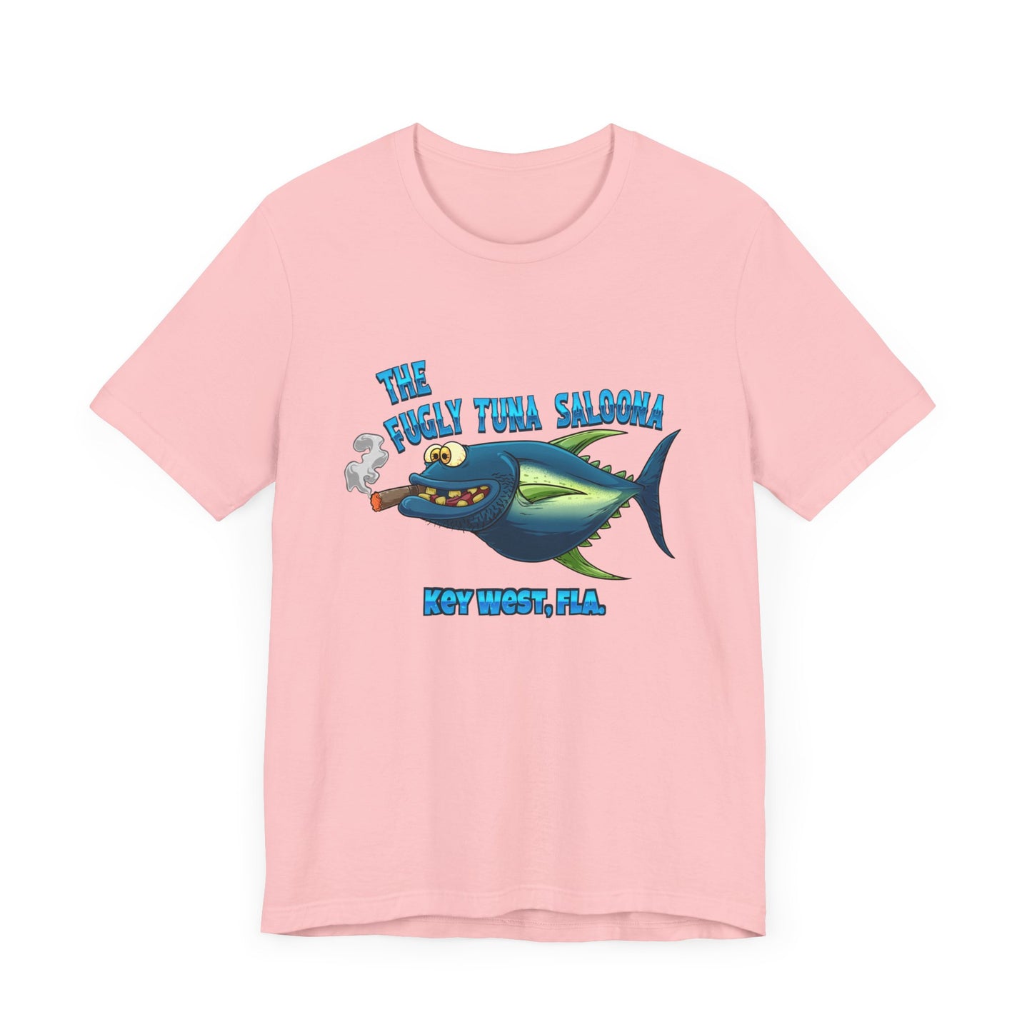 The Fugly Tuna Saloona , Key West front and back design Unisex cotton Short Sleeve Tee