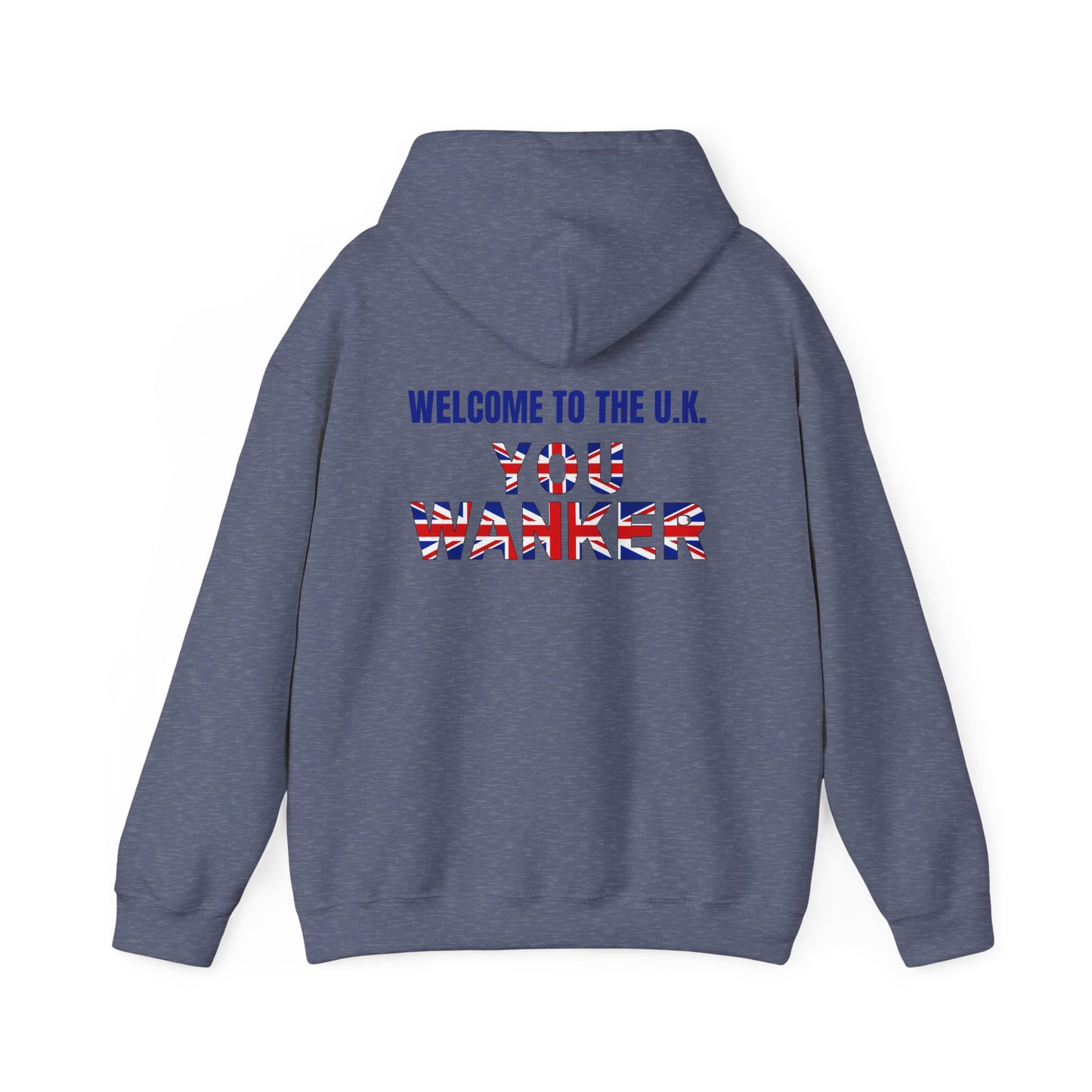 Welcome to the UK with design on the back Unisex Heavy Blend™ Hooded Sweatshirt