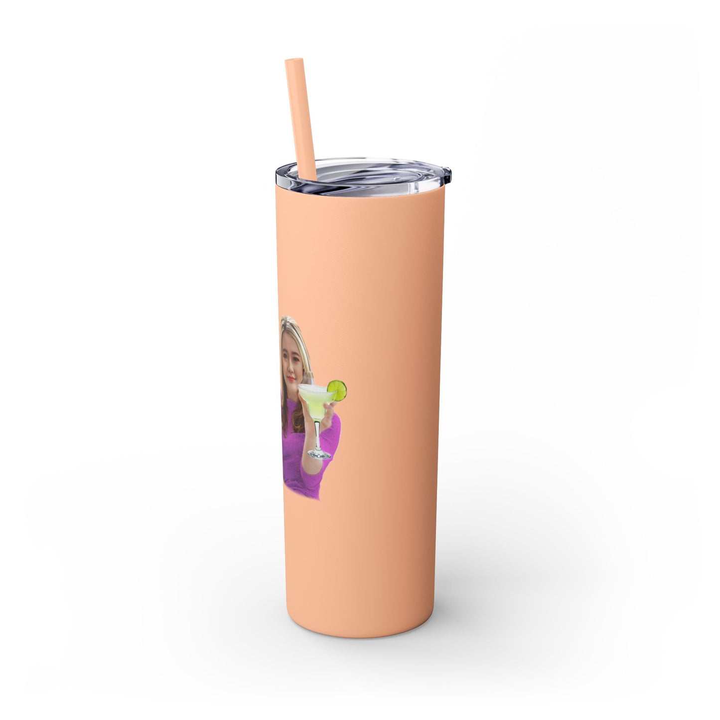 Margarita Lover's  Skinny Tumbler with Straw, 20oz