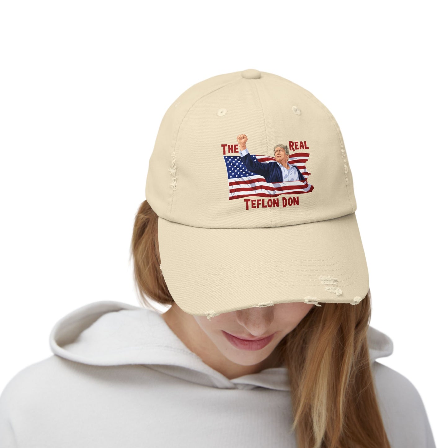 Trump  The Real Teflon Don  Unisex Distressed Cap