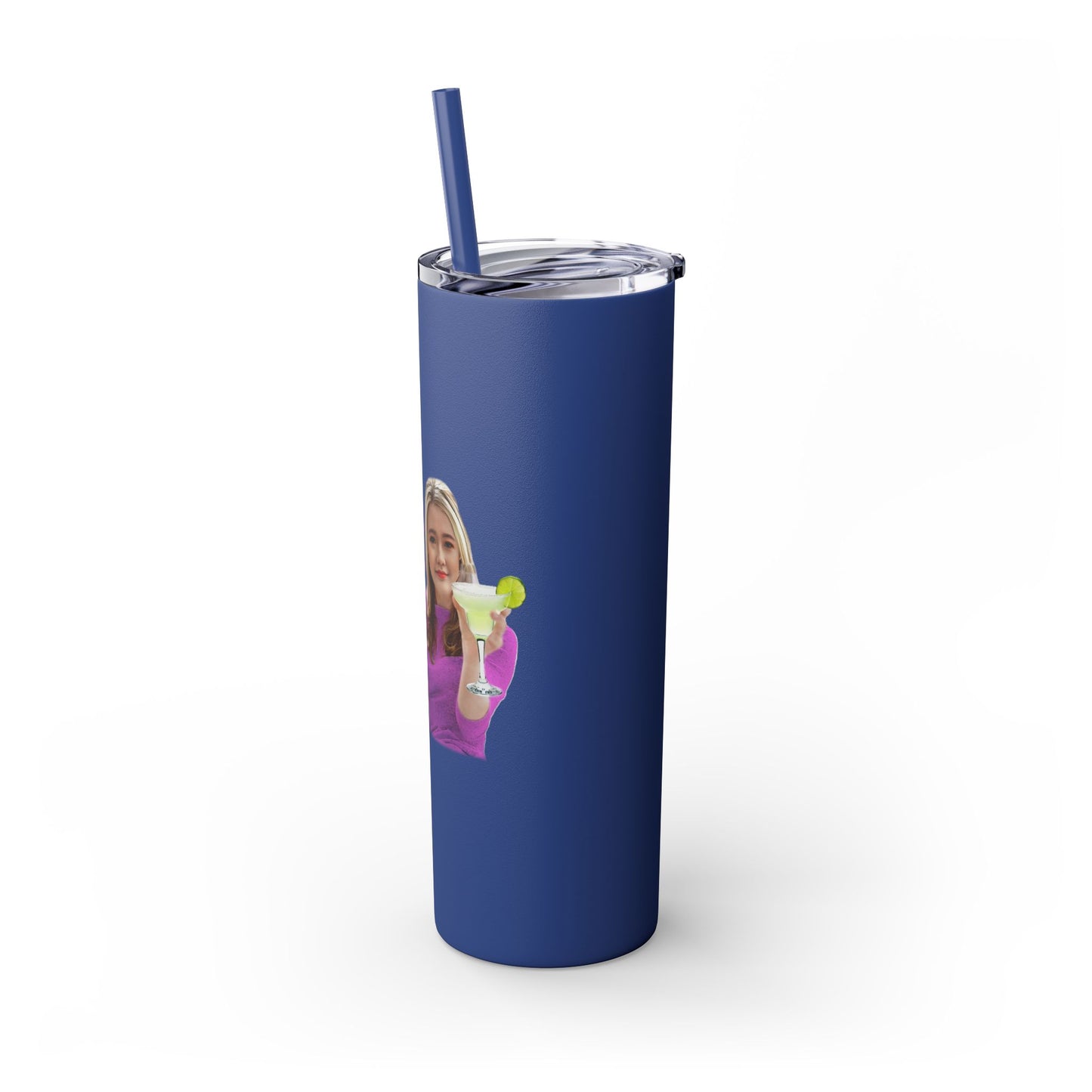 Margarita Lover's  Skinny Tumbler with Straw, 20oz